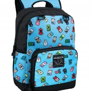 Minecraft Bobble Mobs Blue mokyklinė kuprinė, 45 × 33 × 23 cm