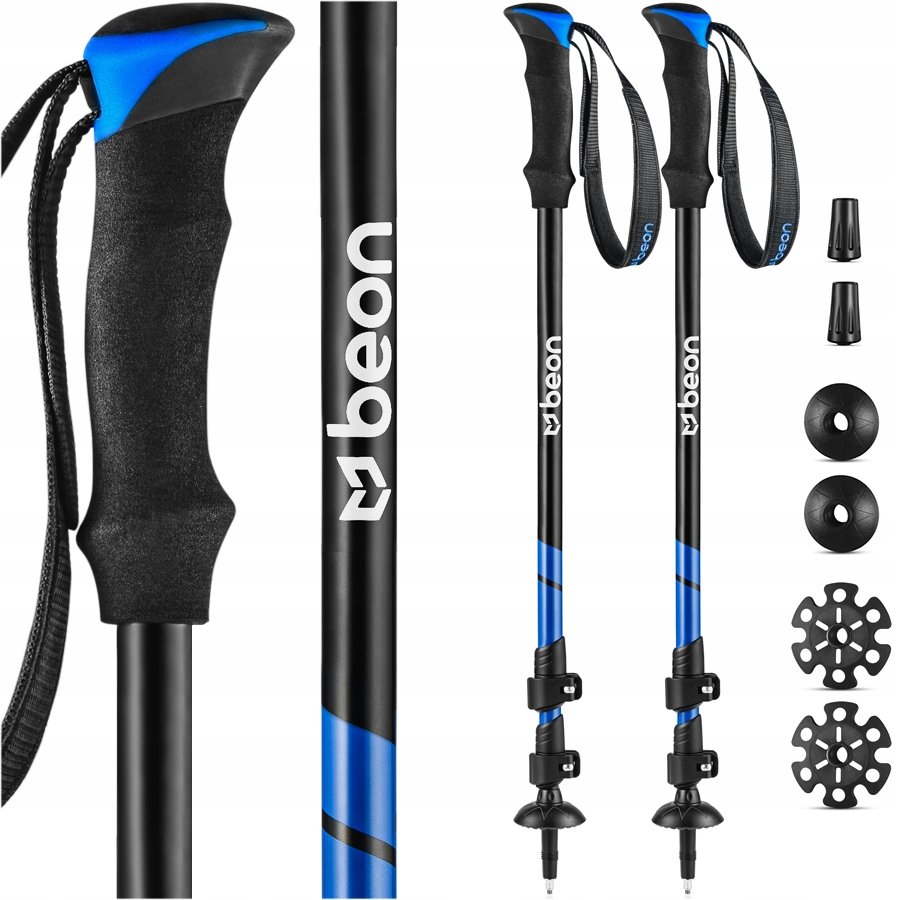 Beon Smart Blue teleskopinės žygio lazdos, 61–135 cm, 2 vnt.