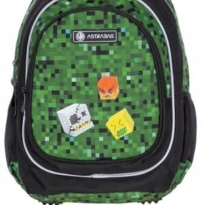 AstraBag Minecraft A4 kelių skyrių mokyklinė kuprinė, 20 l