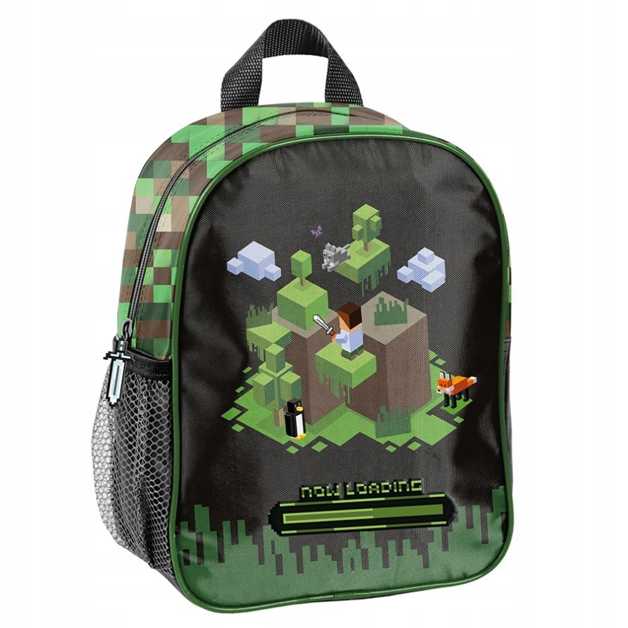 Paso Minecraft vaikiška kuprinė darželiui, 28 cm, žalia ir juoda