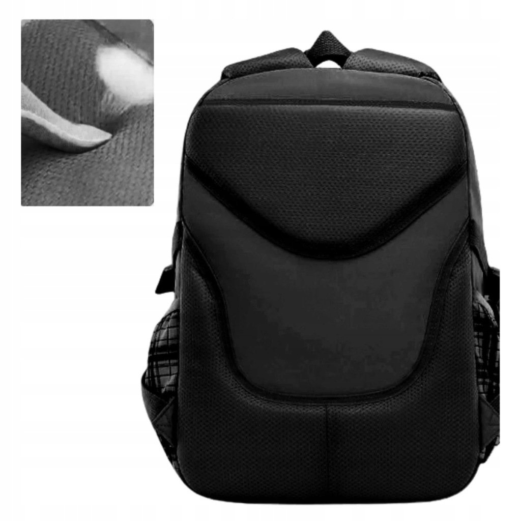 K&M D071 mokyklinė kuprinė su languotu raštu, 46 cm, juoda – vaizdas 3