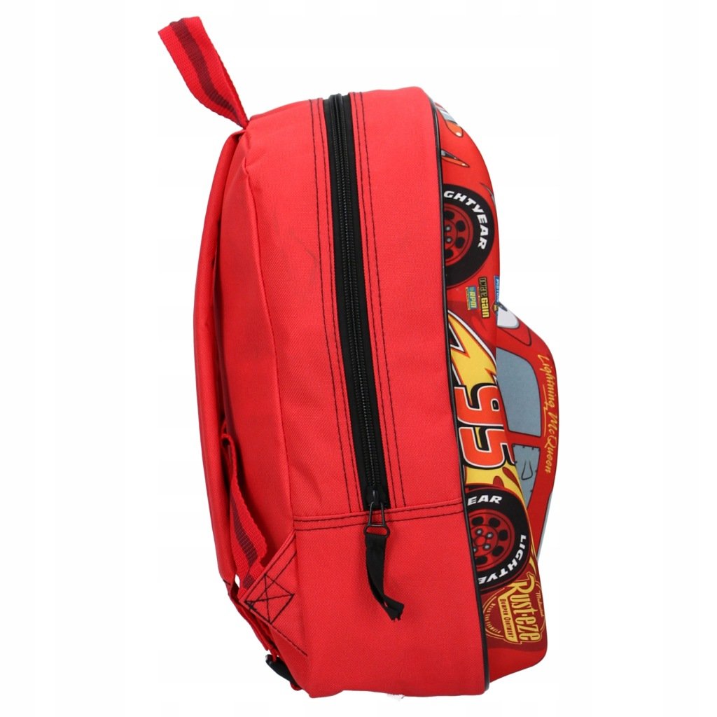 Vadobag Cars 3D vaikiška kuprinė su Žaibu Makvynu, 33 cm, raudona – vaizdas 3