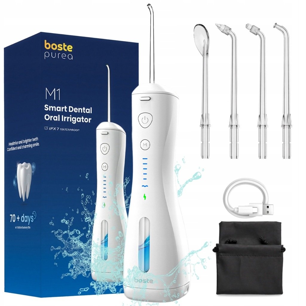 Boste M1 belaidis burnos irigatorius, 240 ml, 6 režimai, baltas