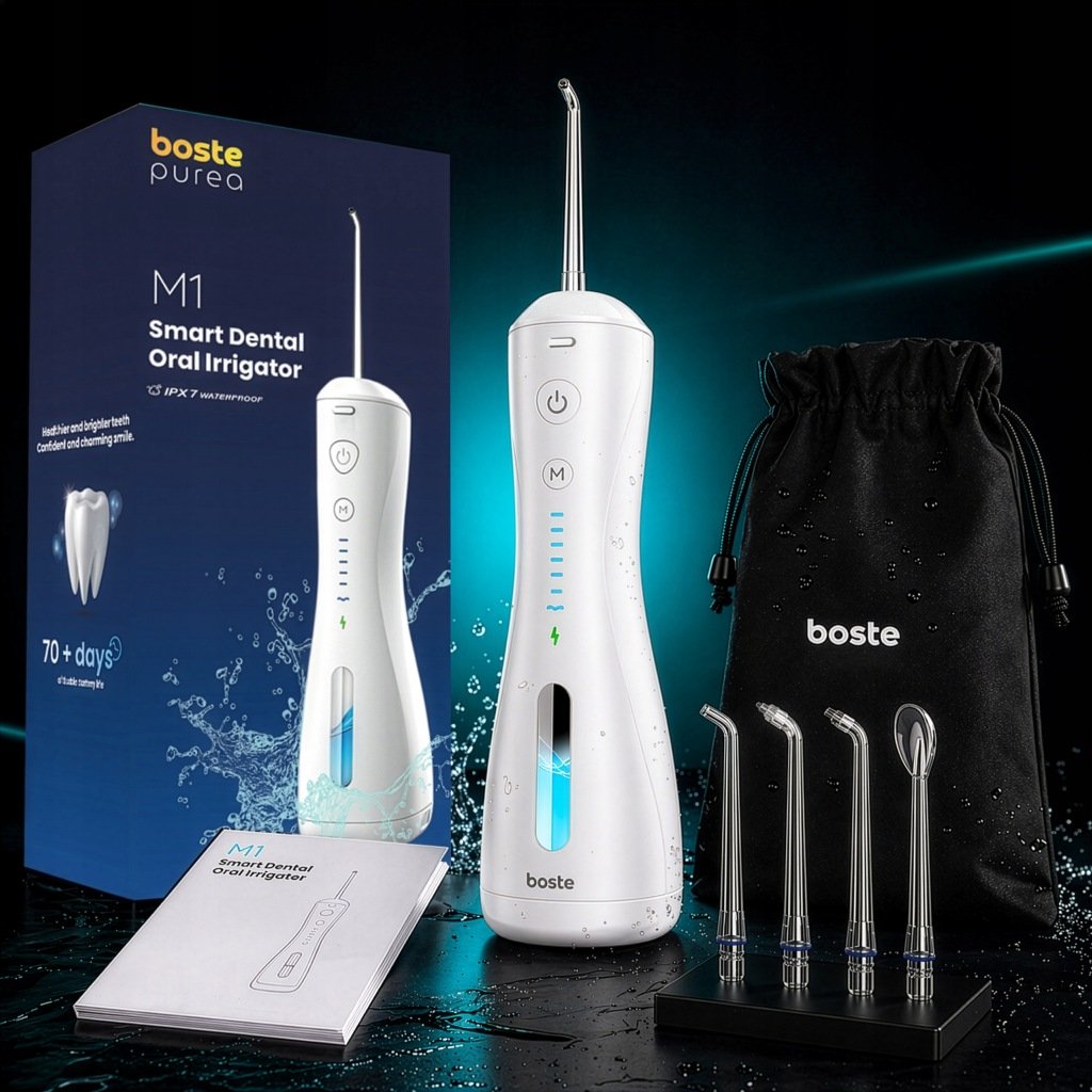Boste M1 belaidis burnos irigatorius, 240 ml, 6 režimai, baltas – vaizdas 2