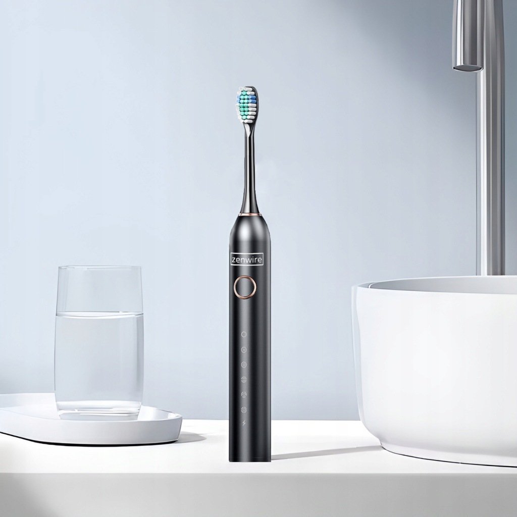Zenwire MagniSonic 506 soninis dantų šepetėlis, 6 režimai, 8 galvutės, juodas – vaizdas 4