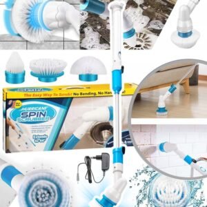 BNTrade Spin Scrubber elektrinis valymo šepetys 3-in-1, teleskopinis