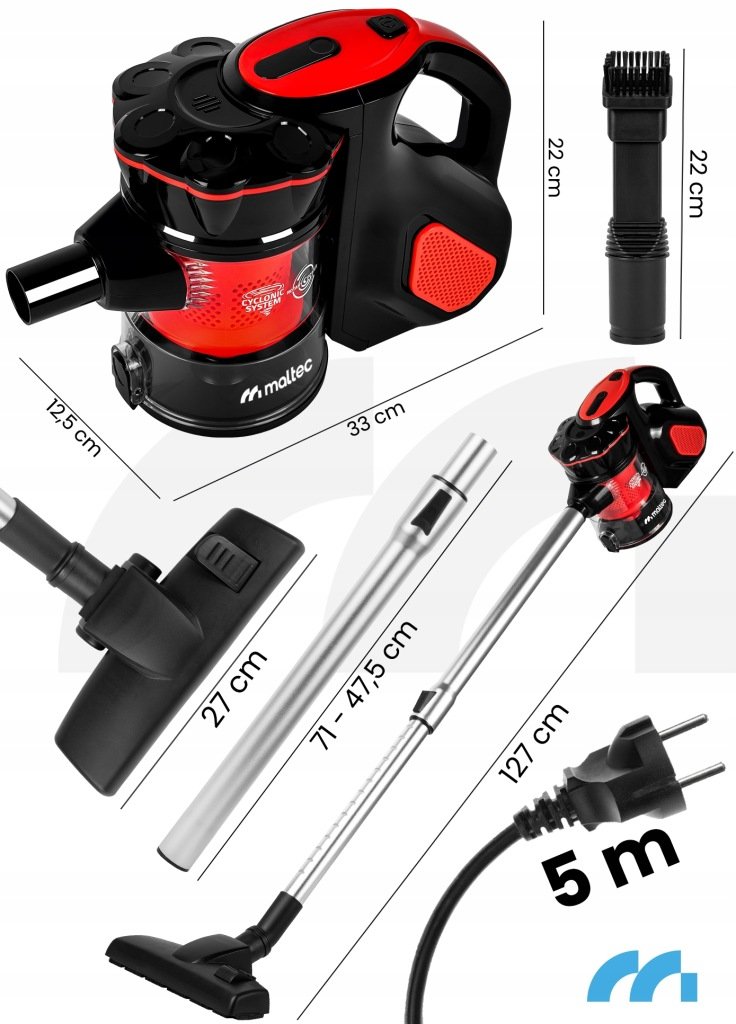 MalTec Vertical Turbo Cyclone 5in1 vertikalus dulkių siurblys, 600 W – vaizdas 2