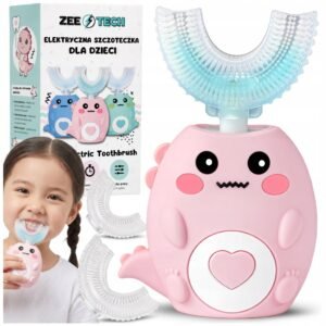 ZeeTech YJD-C-001 360° soninis dantų šepetėlis vaikams 2–12 m., rožinis