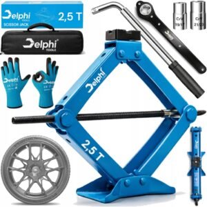 Delphi Tools trapecinis automobilio domkratas 2,5 t, 95–395 mm, komplektas