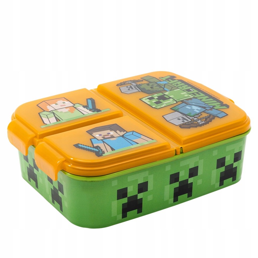 Stor Minecraft trijų skyrių pietų dėžutė, 900 ml – vaizdas 2