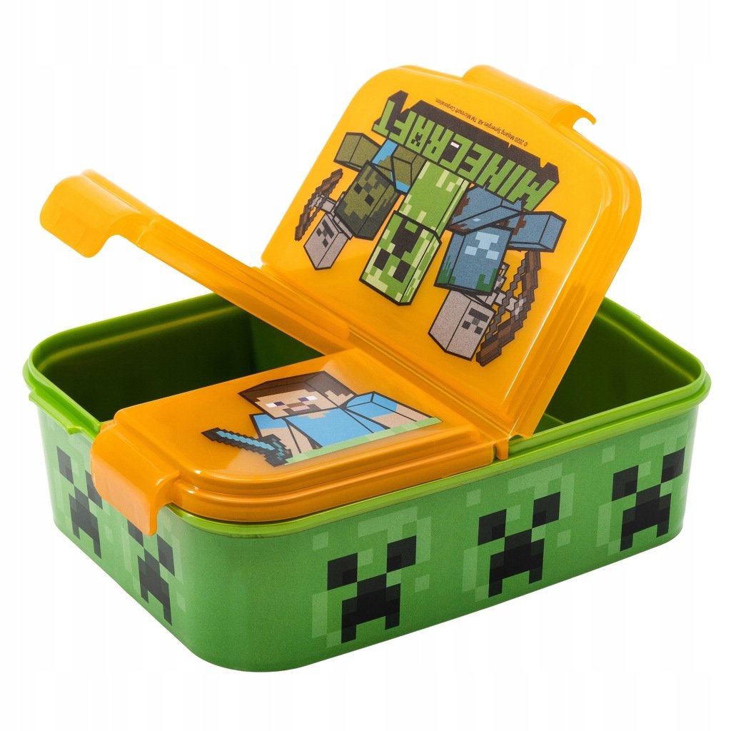 Stor Minecraft trijų skyrių pietų dėžutė, 900 ml – vaizdas 3