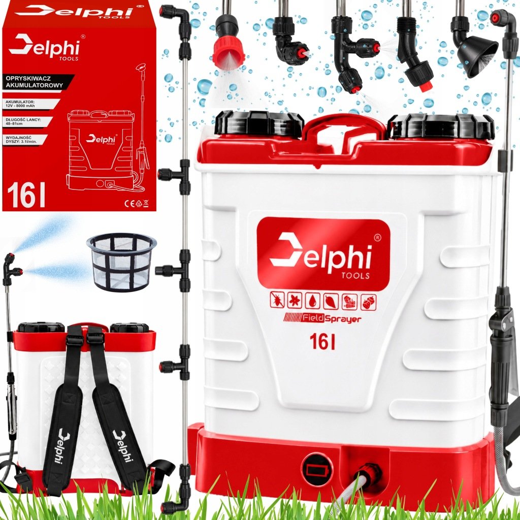 Delphi Tools 16 l akumuliatorinis nugarinis purkštuvas 12 V 8 Ah, 5,5 bar