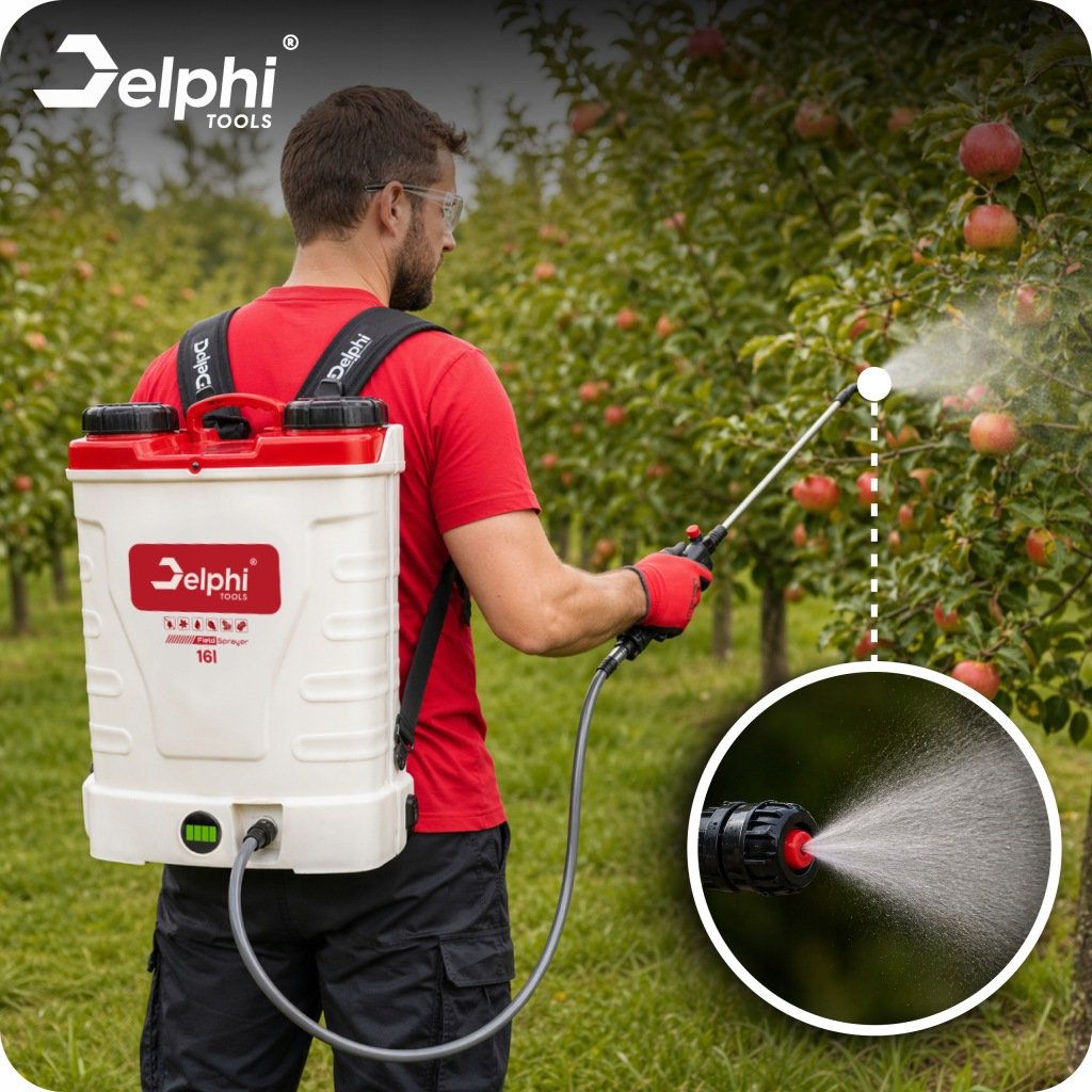 Delphi Tools 16 l akumuliatorinis nugarinis purkštuvas 12 V 8 Ah, 5,5 bar – vaizdas 4