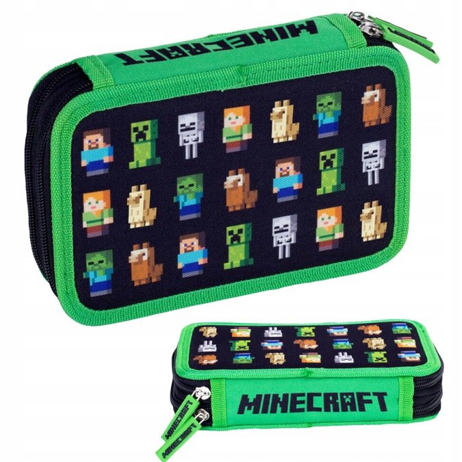 Astra Minecraft dviejų skyrių mokyklinis penalas, be priemonių