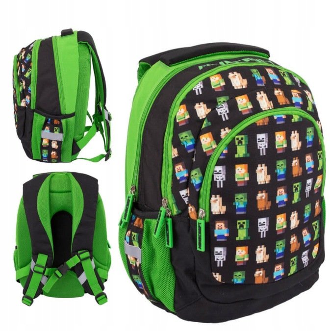 Astra Minecraft AB330 trijų skyrių mokyklinė kuprinė, 20 l
