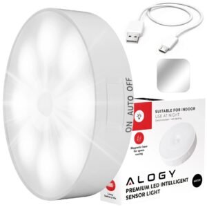 Alogy Sensor Light 8 LED naktinė lemputė su judesio jutikliu, 6000 K
