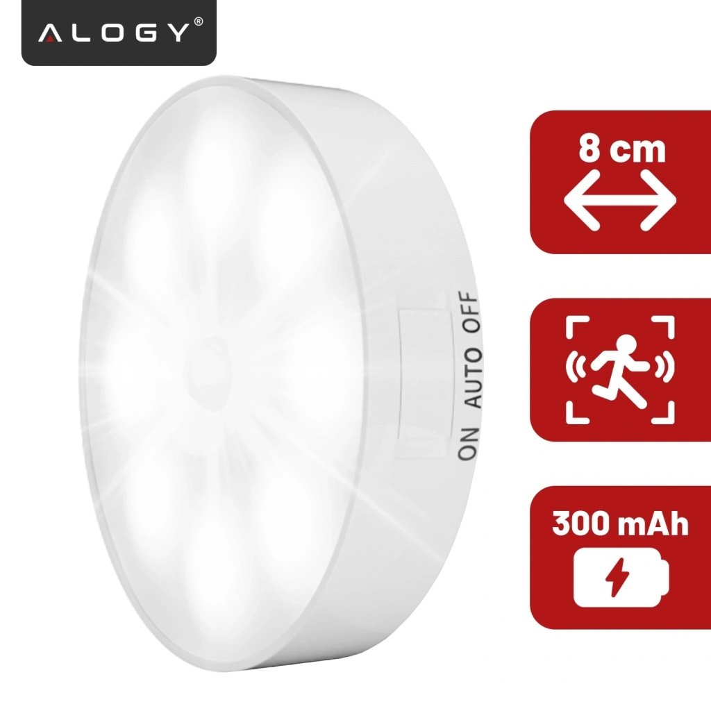 Alogy Sensor Light 8 LED naktinė lemputė su judesio jutikliu, 6000 K – vaizdas 2