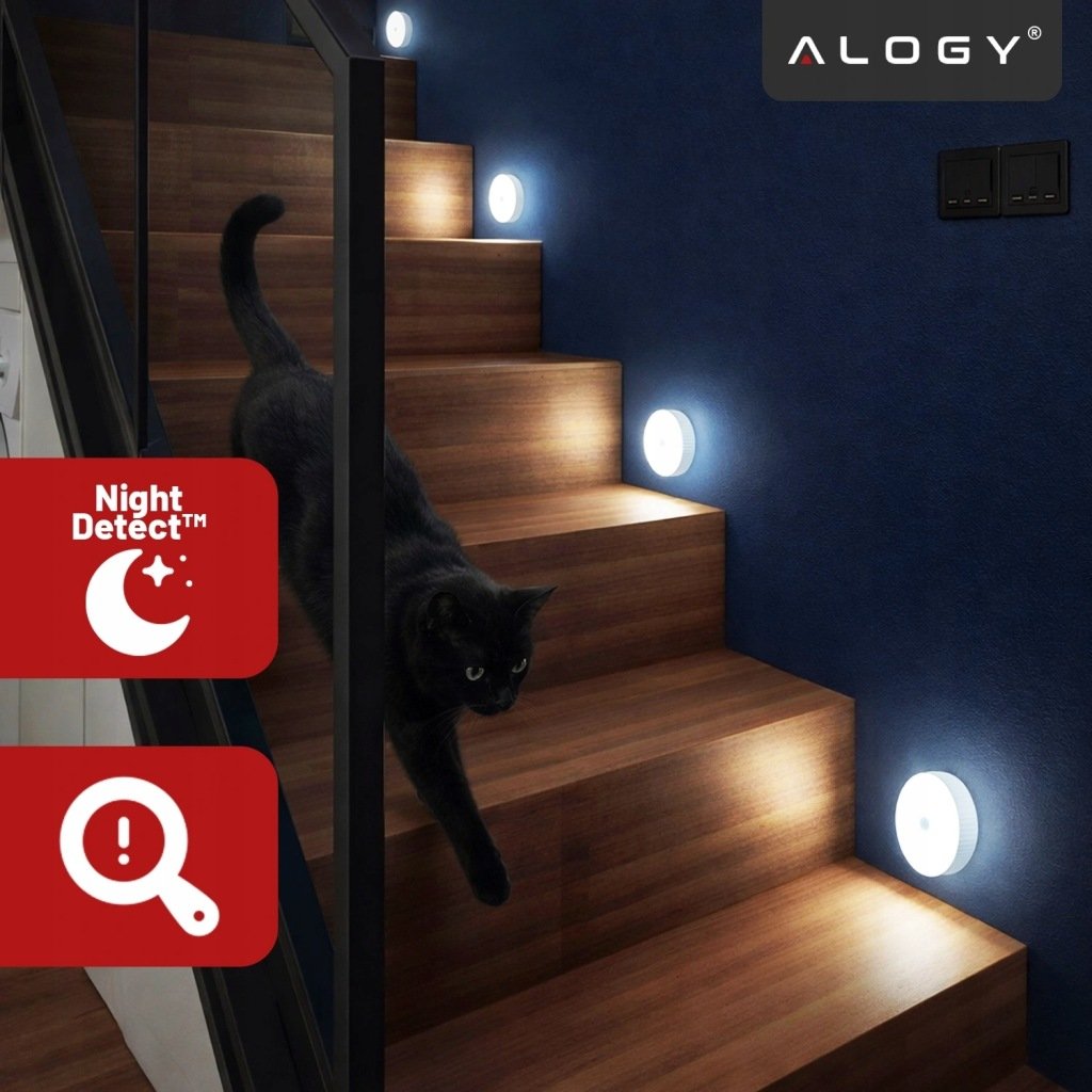 Alogy Sensor Light 8 LED naktinė lemputė su judesio jutikliu, 6000 K – vaizdas 4