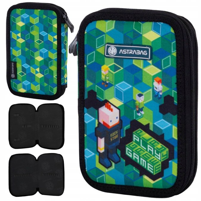 AstraBag Minecraft Game dviejų skyrių penalas, be priemonių