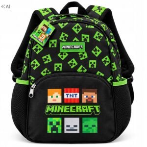 Minecraft ikimokyklinė kuprinė, 1 skyrius ir kišenė, modelis 457