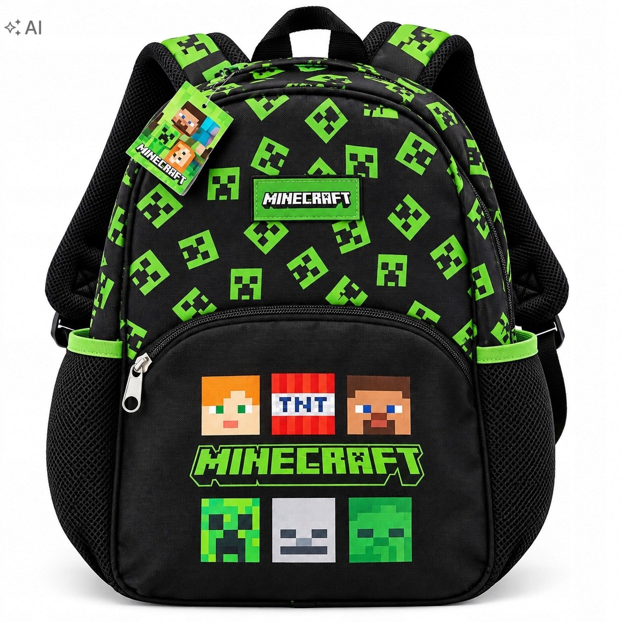 Minecraft ikimokyklinė kuprinė, 1 skyrius ir kišenė, modelis 457