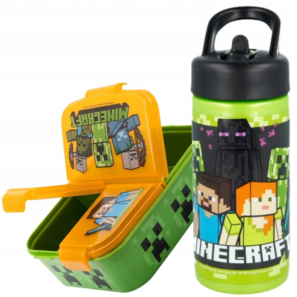 Minecraft pietų dėžutės ir 410 ml gertuvės rinkinys