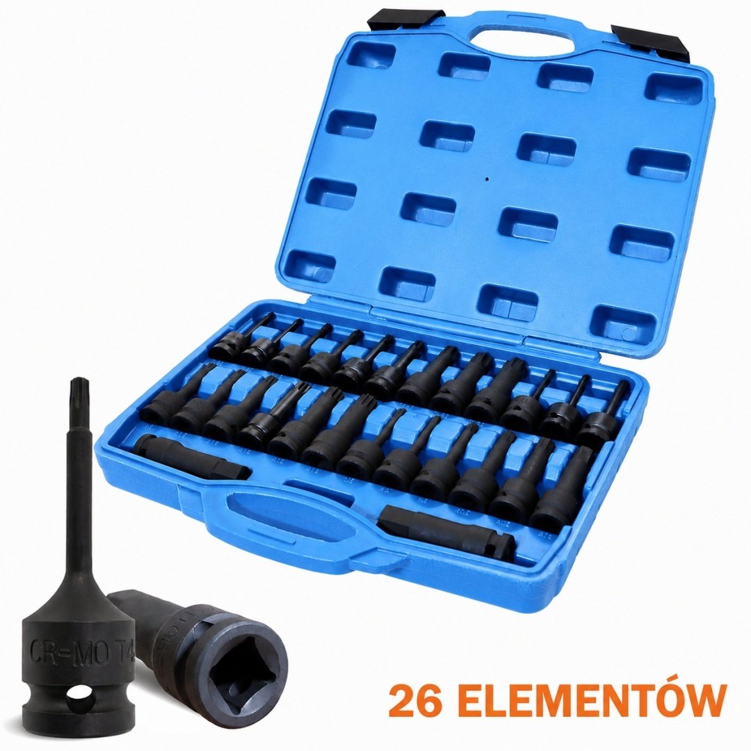 BITUXX 1/2″ galvučių, TORX ir XZN antgalių rinkinys, 26 dalių – BITUXX®