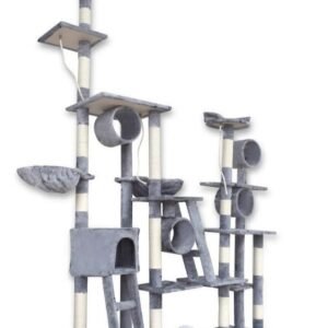 Kačių draskyklė-bokštas 250 cm su guoliu ir žaidimų aikštele – BITUXX®