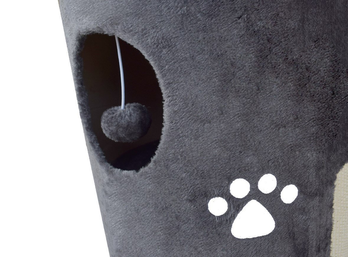Pilka 100 cm kačių draskyklė su sizalio stulpu – BITUXX® – papildoma nuotrauka 3