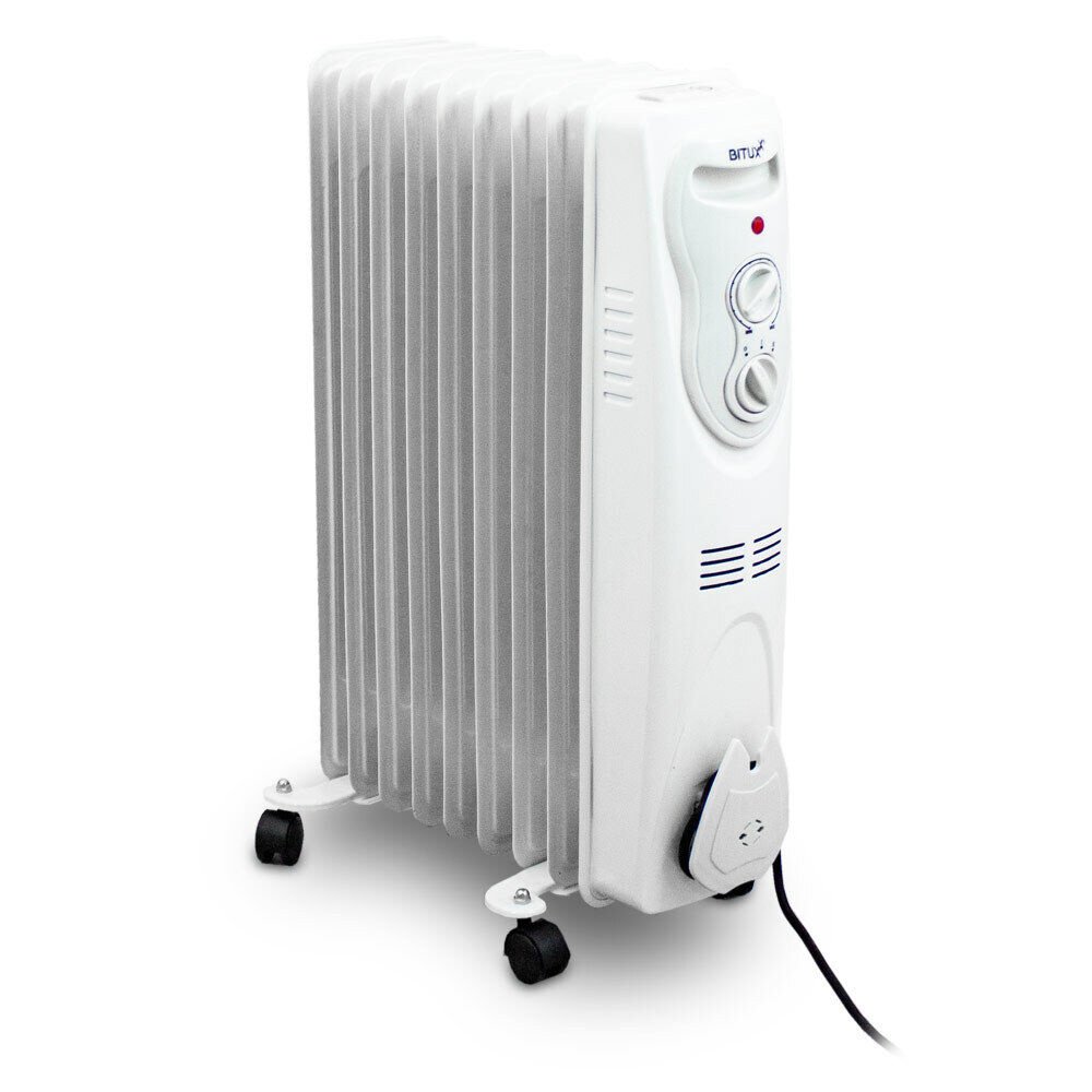 BITUXX baltas elektrinis alyvinis radiatorius 2000 W, 9 sekcijų XL – BITUXX®