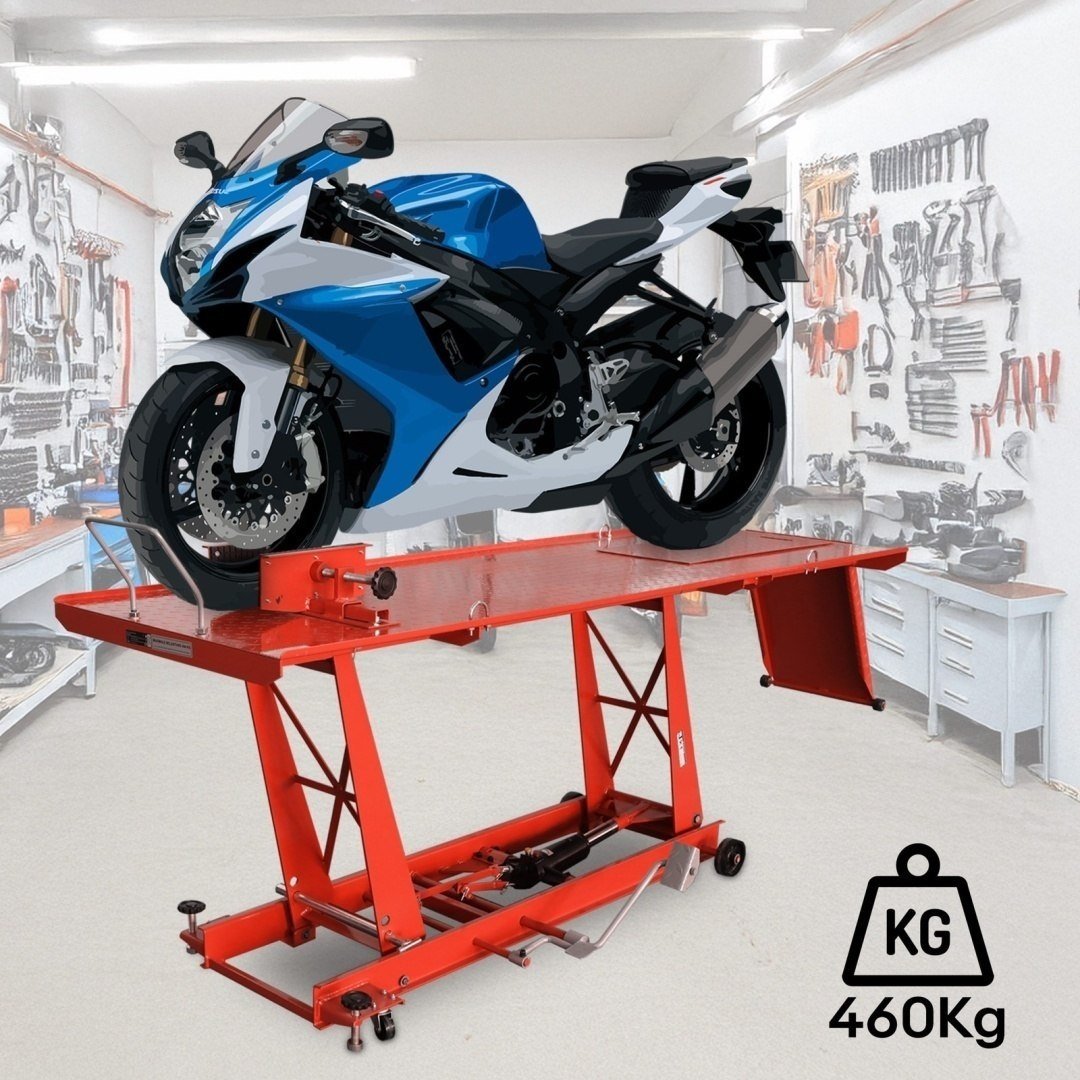 BITUXX raudonas hidraulinis motociklo keltuvas-rampa iki 460 kg – BITUXX® – papildoma nuotrauka 4