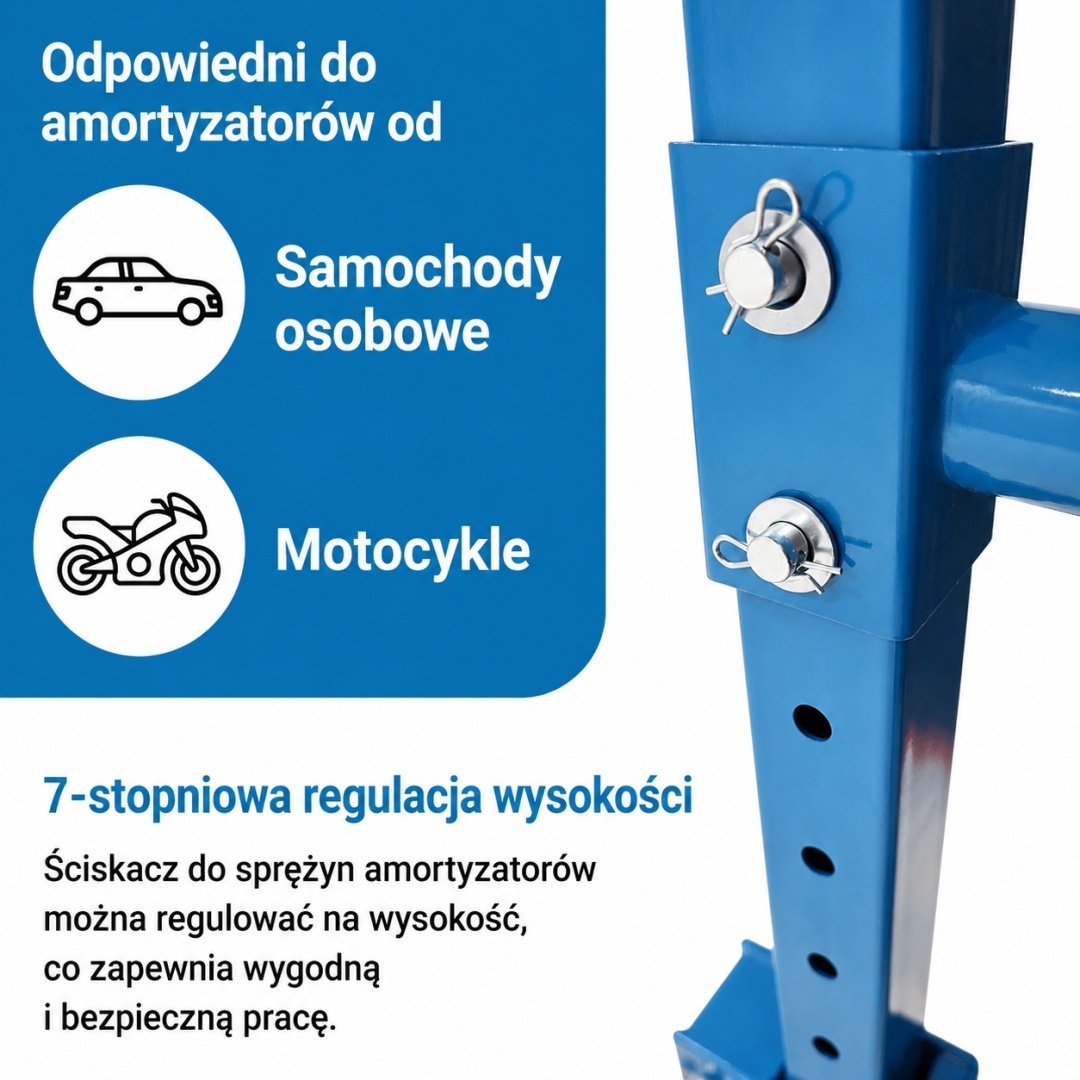 Hidraulinis spyruoklių suspaudėjas 2,5 t su pedalu, 70–200 mm – BITUXX – papildoma nuotrauka 2