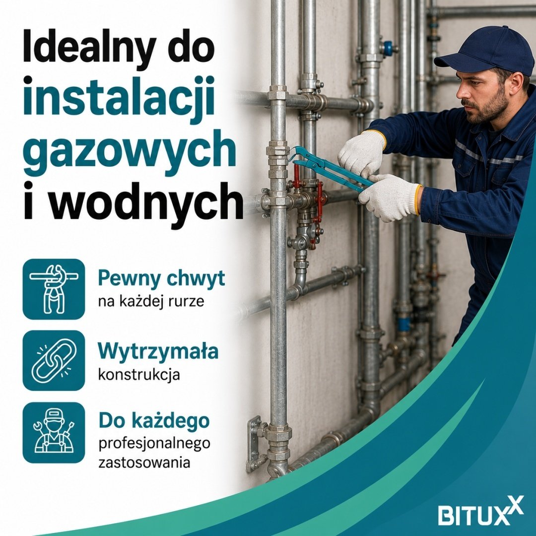 BITUXX lengvas švediškas vamzdžių raktas 1,5″ su ilgais žandikauliais – papildoma nuotrauka 1