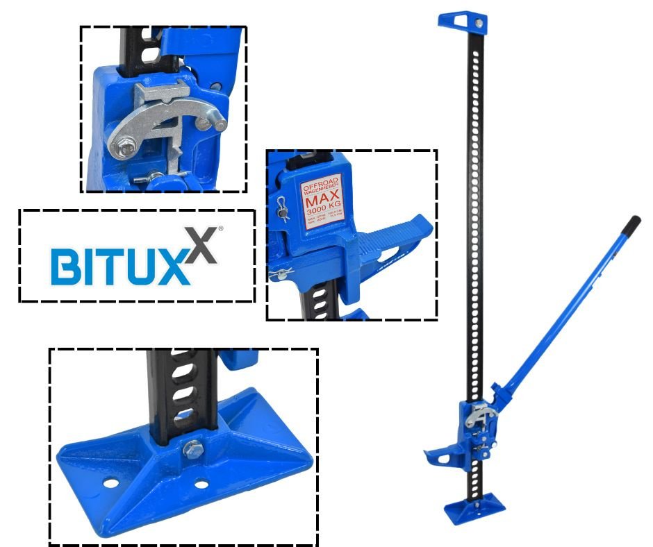Aukštas „Farmers“ tipo mechaninis keltuvas, 3 t, 132 cm – BITUXX® – papildoma nuotrauka 4