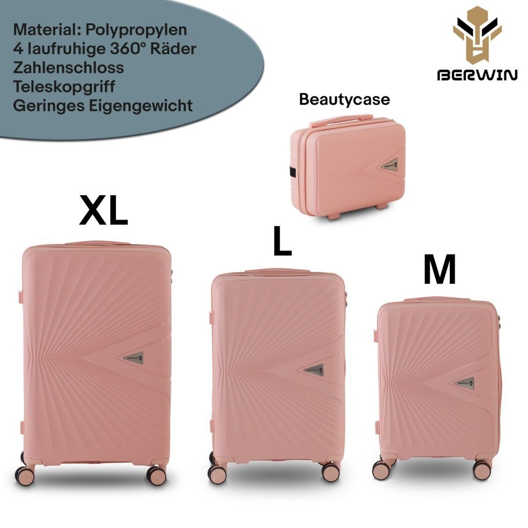 Kelioninis rinkinys: 3 kieti lagaminai XL/L/M + kosmetinė, TSA, 4 ratukai – BITUXX®