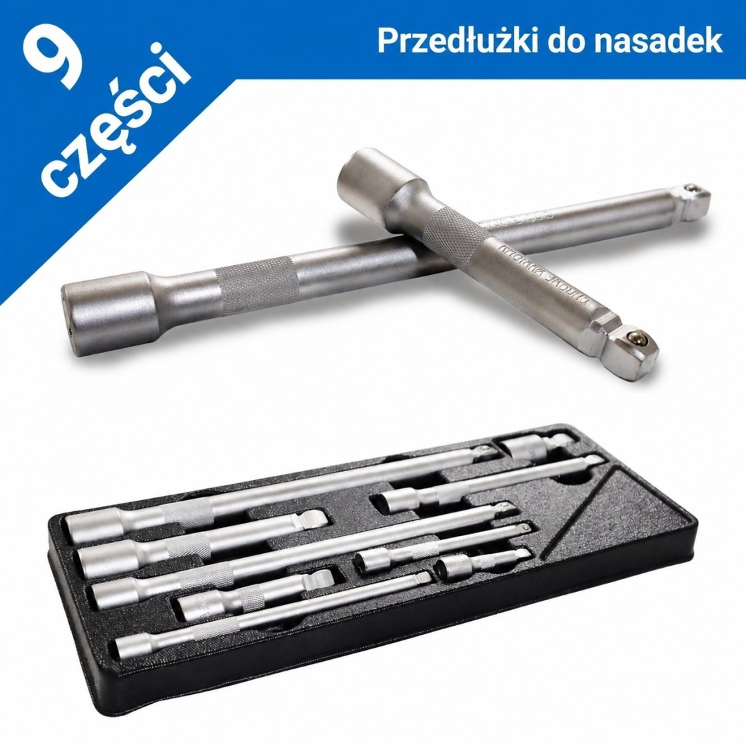 Galvučių raktų ilgintuvų rinkinys 1/4″, 3/8″ ir 1/2″, 9 vnt. – BITUXX – papildoma nuotrauka 1