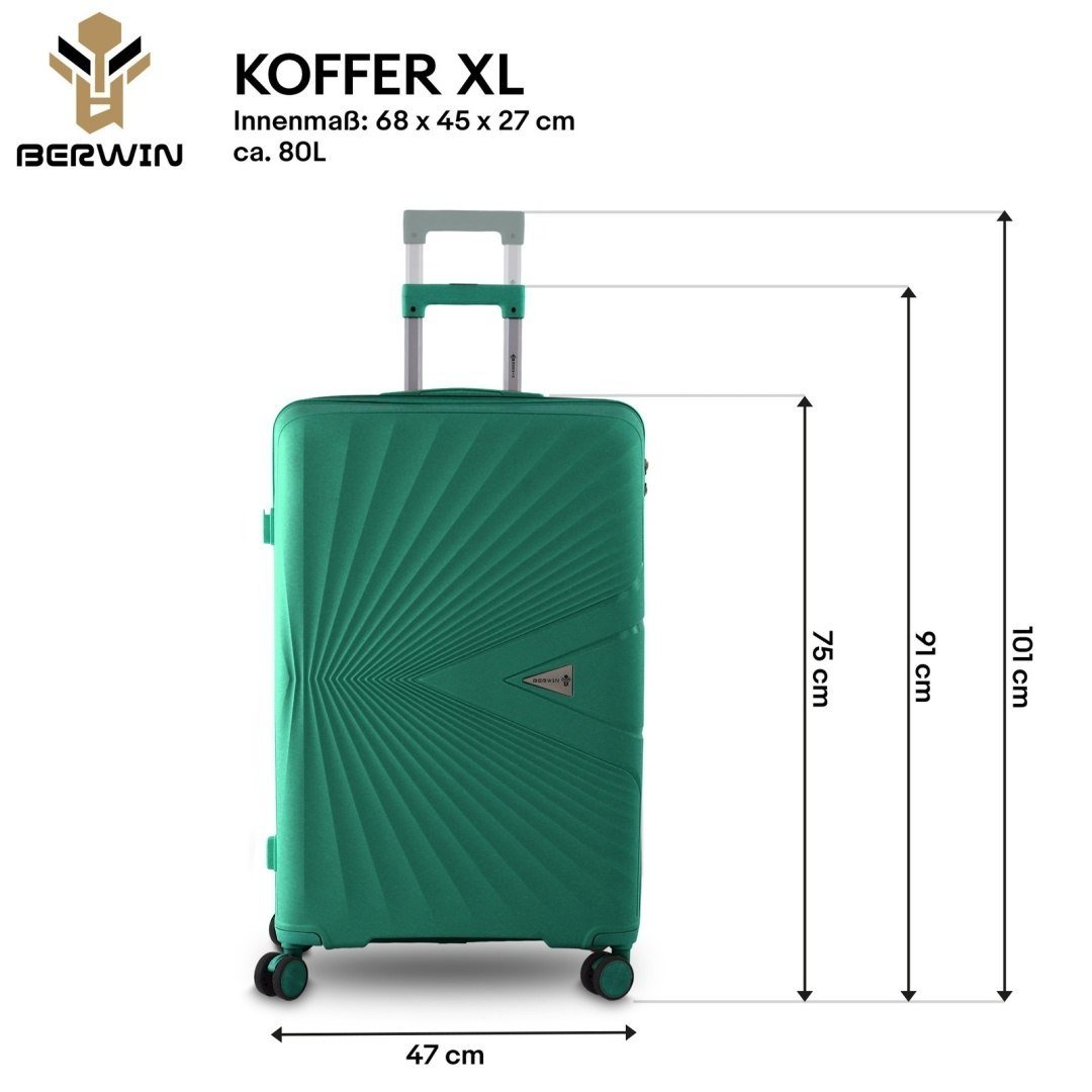 Kieto korpuso kelioninių lagaminų XL/L/M rinkinys su kosmetine, TSA, 4 ratukai – BITUXX – papildoma nuotrauka 2