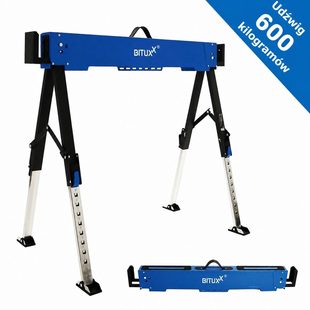 Sulankstomų reguliuojamų darbinių ožių rinkinys, 2 vnt., iki 600 kg, 62–87 cm – papildoma nuotrauka 1
