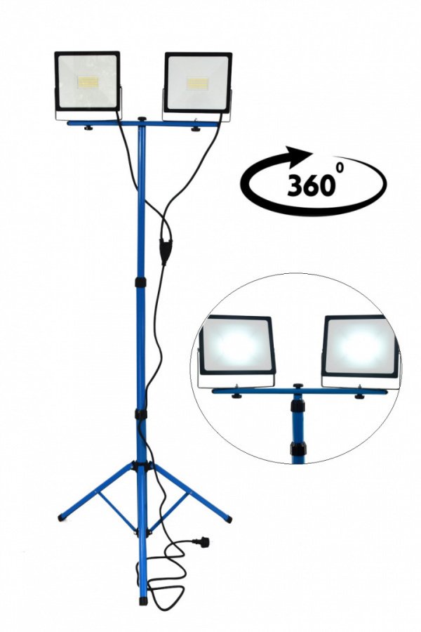 LED prožektorius ant stovo, 2 × 50 W, balta šviesa – BITUXX®