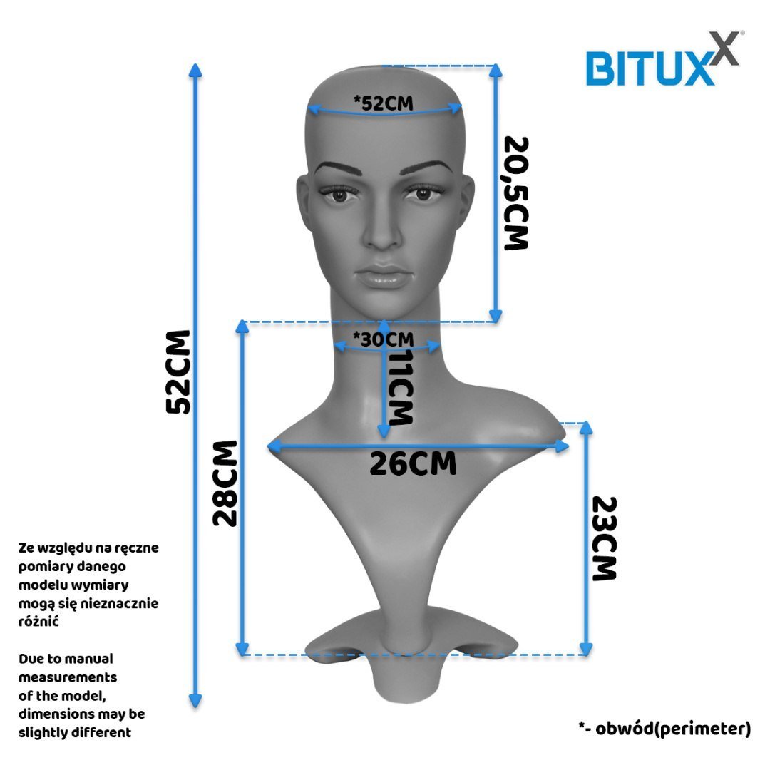 BITUXX moteriška manekeno galva kepurėms ir perukams – papildoma nuotrauka 2