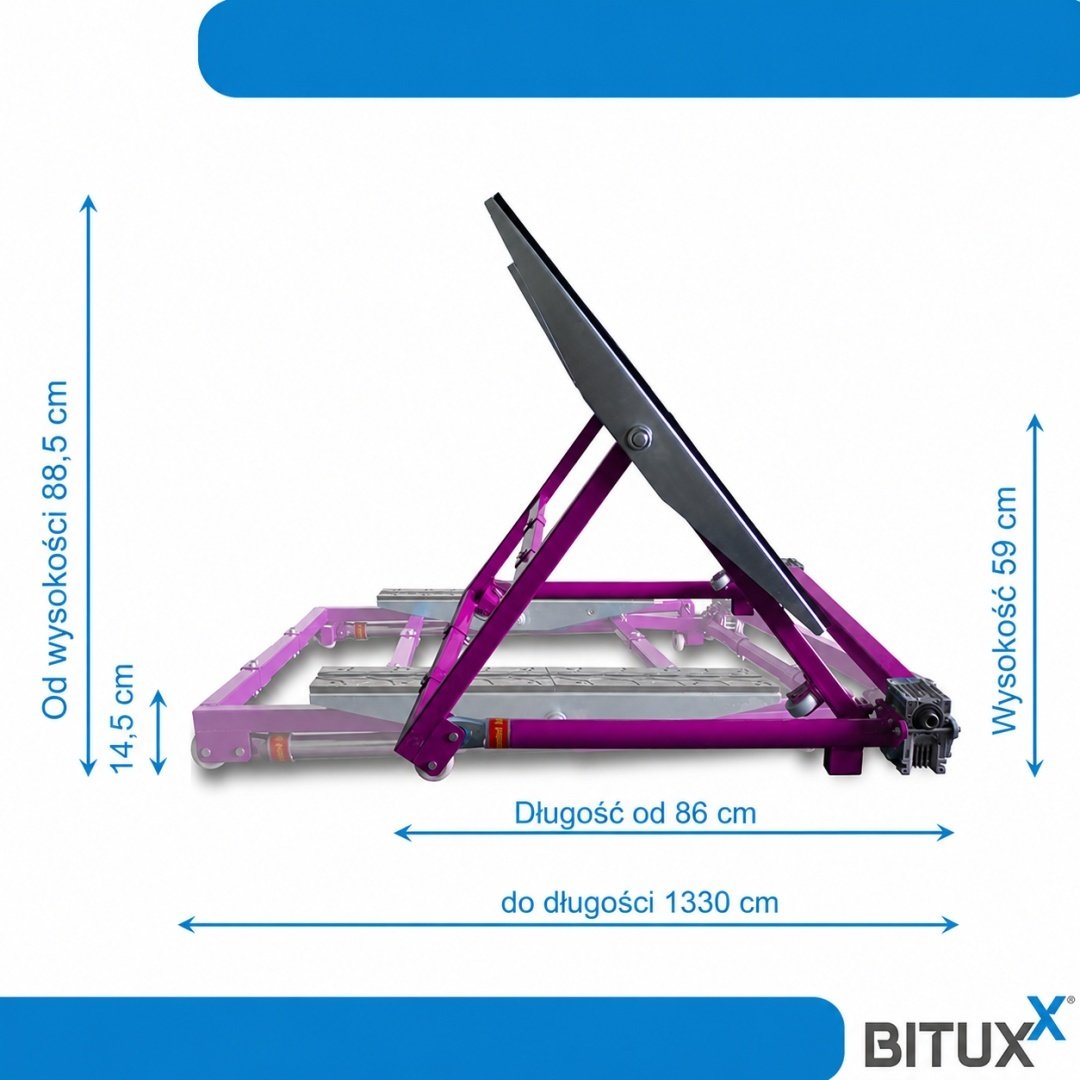 Mobili pakreipiama automobilio kėlimo platforma, 2 t – BITUXX® – papildoma nuotrauka 4