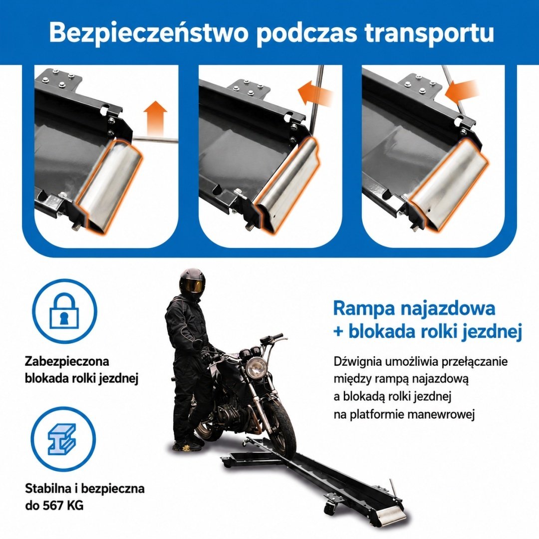Motociklo manevravimo platforma – BITUXX® – papildoma nuotrauka 1