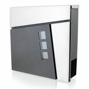 Didelė INOX pašto dėžutė su laikraščių laikikliu, 37 × 37 cm – BITUXX®