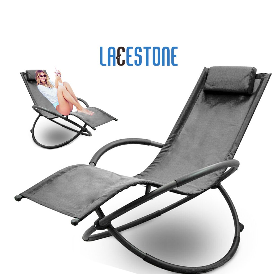 Antracito spalvos sodo supamasis krėslas-gultas terasai – LACESTONE