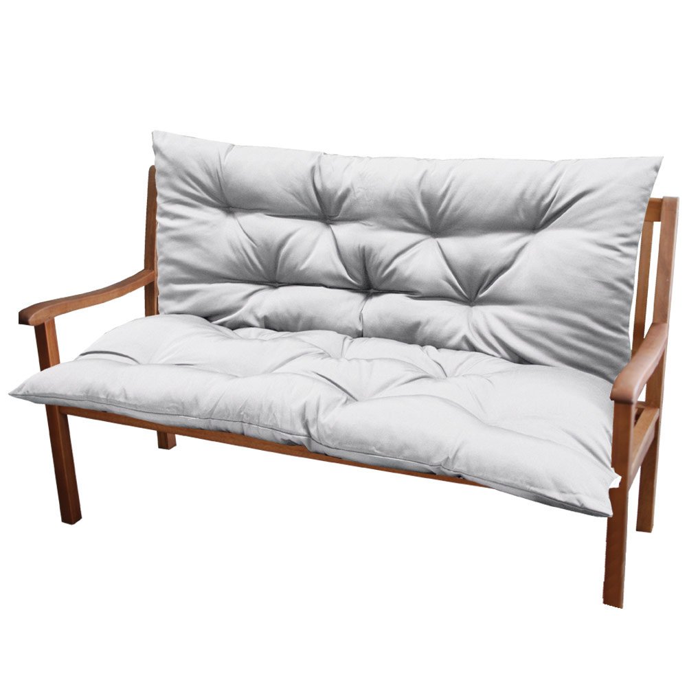 Šviesiai pilka dviguba sodo pagalvė su atlošu, 120 × 100 cm – LACESTONE