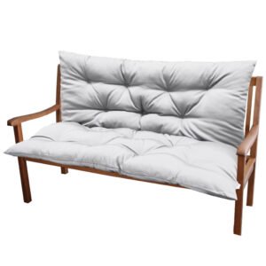 Šviesiai pilka dviguba sodo pagalvė su atlošu, 150 × 100 cm – LACESTONE