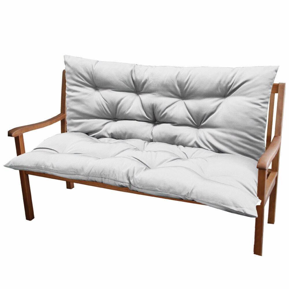 Šviesiai pilka dviguba sodo pagalvė su atlošu, 150 × 100 cm – LACESTONE – papildoma nuotrauka 3