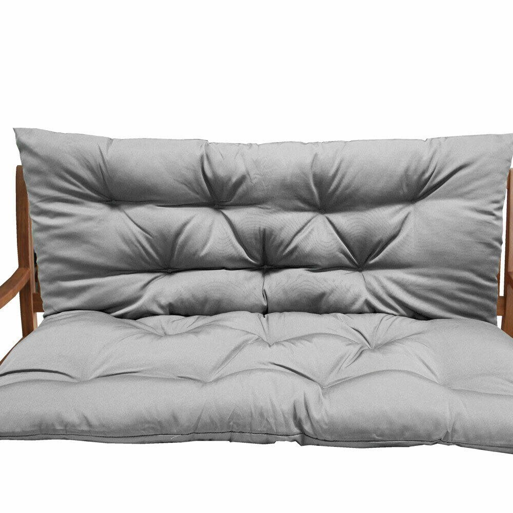 Pilka dygsniuota sodo pagalvė su atlošu, 120 × 100 cm – LACESTONE – papildoma nuotrauka 1