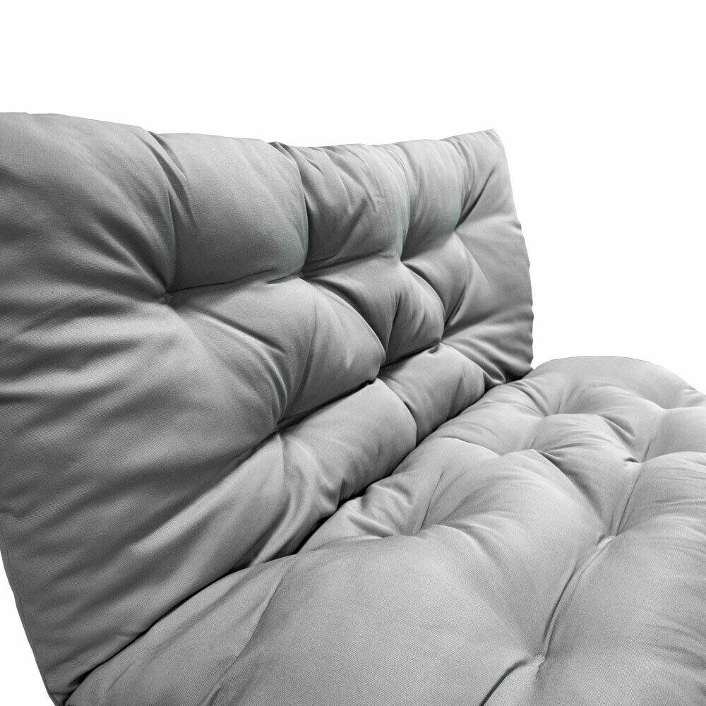 Pilka dygsniuota sodo pagalvė su atlošu, 120 × 100 cm – LACESTONE – papildoma nuotrauka 3