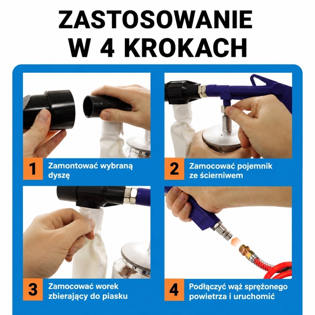 Smėliavimo pistoletas kompresoriui – BITUXX® – papildoma nuotrauka 2